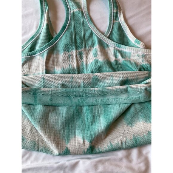 Lululemon Athletica Women's Tie-Dye Racerback Tank Top Green & White Size 8 - Picture 5 of 5